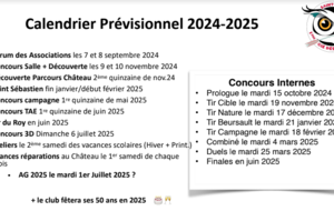 Calendrier Prévisionnel 2024-25