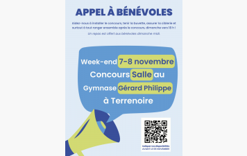 Concours salle des 7 et 8 novembre : nous avons besoin de bénévoles !