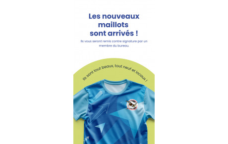 Les nouveaux maillots sont arrivés !